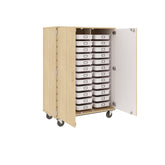 67" Tall Assembled Mobile 36 Trays Storage Cabinet with Lockable Doorss - 80275 F67 - Steven's I.D.SYSTEMS®